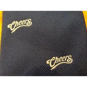 1980s ~ CHEERS! BAR TV SHOW ~ MENS DRESS SHIRT SUIT NOVELTY TIE ~ BLUE